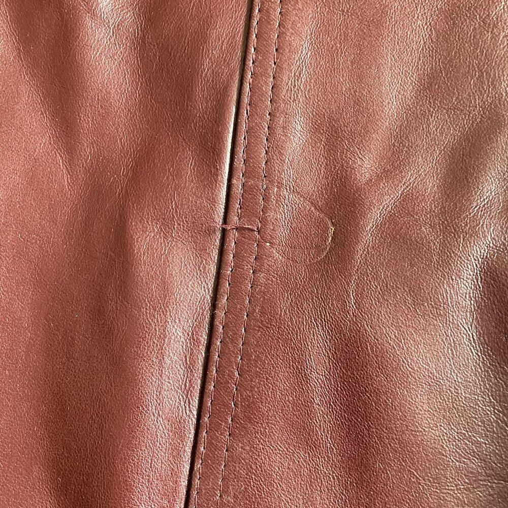 Vintage NWT 70s Leather Coat Trench Coat Sz 19-20 Office Daily Wear Boho Goth - Picture 15 of 15